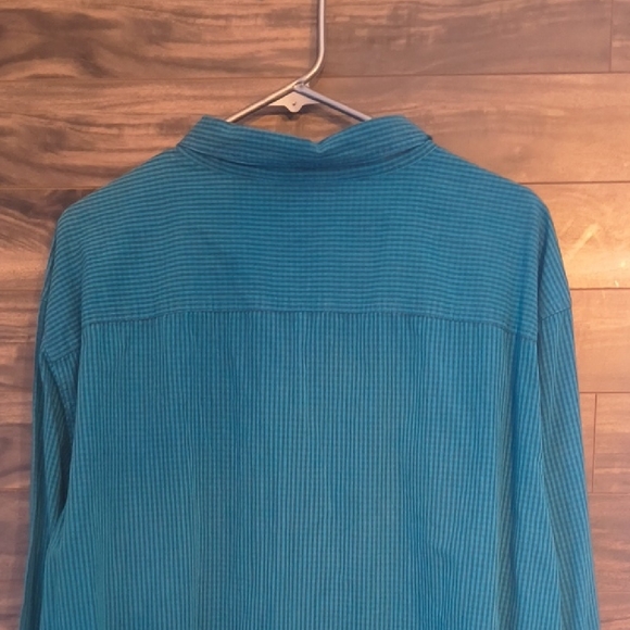 Columbia Sportswear XXL Long Sleeve Button Down Shirt Blue Checkered Cotton - Picture 6 of 6